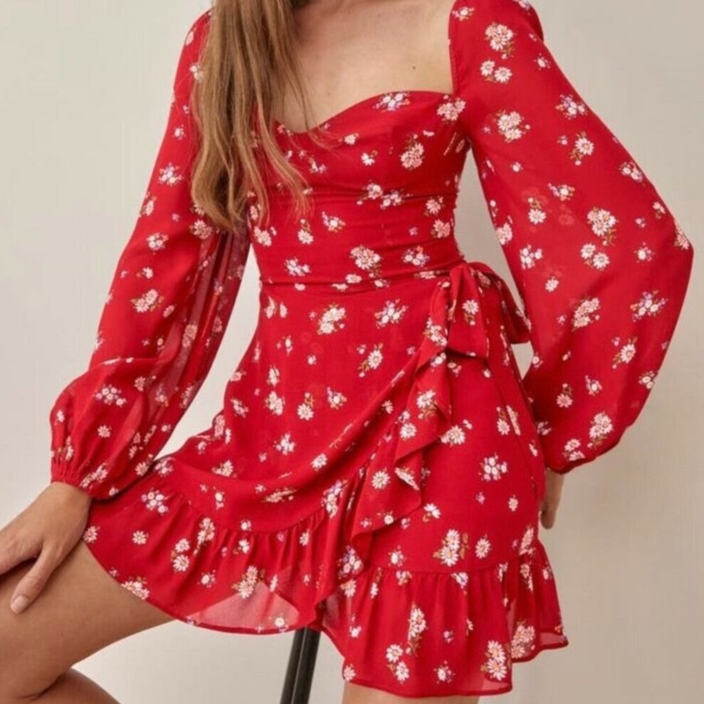 Reformation Cammi Mini Wrap Dress size 2